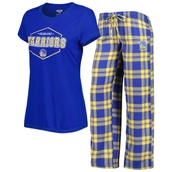 Women's Concepts Sport Royal/Gold Golden State Warriors Badge T-Shirt & Pajama Pants Sleep Set
