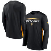 Men's Fanatics Branded Black Pittsburgh Penguins Authentic Pro Rink Performance Long Sleeve T-Shirt