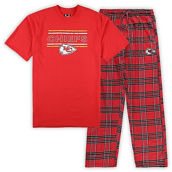 Men's Concepts Sport Red/Black Kansas City Chiefs Big & Tall Flannel Sleep Set