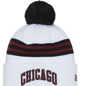 New Era Men's White Chicago Bulls 2022/23 City Edition Official Cuffed Pom Knit Hat