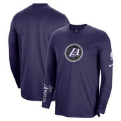 Men's Nike Charcoal Los Angeles Lakers 2022/23 City Edition Pregame Warmup Long Sleeve Shooting Shirt