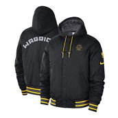 Men's Nike Black/Yellow Golden State Warriors 2022/23 City Edition Courtside Bomber Full-Zip Hoodie Jacket