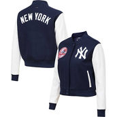 Women's Pro Standard Navy New York Yankees Wool Full-Zip Varsity Jacket