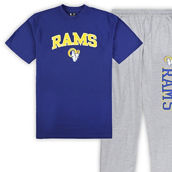 Men's Concepts Sport Royal/Heather Gray Los Angeles Rams Big & Tall T-Shirt & Pajama Pants Sleep Set