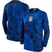 Nike Men's Blue USMNT 2022/23 Away Breathe Stadium Replica Blank Long Sleeve Jersey