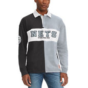 Tommy Jeans Men's Black/Gray Brooklyn Nets Ronnie Rugby Long Sleeve T-Shirt