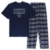 Men's Concepts Sport Navy/Silver Dallas Cowboys Big & Tall Flannel Sleep Set