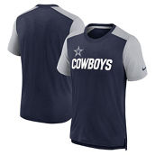Men's Nike Heathered Navy/Heathered Gray Dallas Cowboys Color Block Team Name T-Shirt
