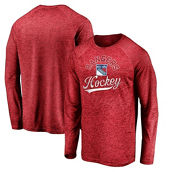 Men's Fanatics Branded Red New York Rangers Shutout Raglan Long Sleeve T-Shirt