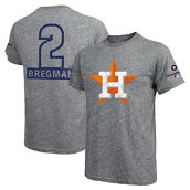 Majestic Threads Men's Threads Alex Bregman Heather Gray Houston Astros 2022 World Series s Name & Number Tri-Blend T-Shirt