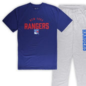 Men's New York Rangers Blue/Heather Gray Big & Tall T-Shirt & Pants Lounge Set