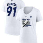 Women's Fanatics Branded Steven Stamkos White Tampa Bay Lightning Special Edition 2.0 Name & Number V-Neck T-Shirt