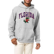 League Collegiate Wear Men's Heather Gray Florida Gators Arch Essential Fleece Pullover Hoodie