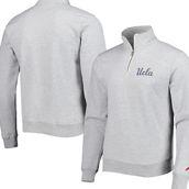 League Collegiate Wear Men's Heather Gray UCLA Bruins Stack Essential Fleece Quarter-Zip Sweatshirt