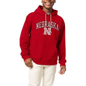 League Collegiate Wear Men's Scarlet Nebraska Huskers Arch Essential Fleece Pullover Hoodie