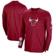 Men's Nike Red Chicago Bulls 2022/23 City Edition Pregame Warmup Long Sleeve Shooting Shirt