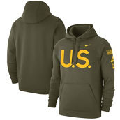 Men's Nike Olive Army Black Knights 1st Armored Division Old Ironsides Rivalry Pullover U.S. Logo Two-Hit Pullover Fleece Hoodie