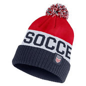 Nike Men's Navy/Red USMNT Classic Stripe Cuffed Knit Hat with Pom