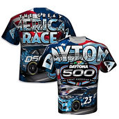 Men's Checkered Flag White 2023 Daytona 500 Sublimated Total Print T-Shirt