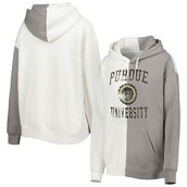 Women's Gameday Couture Gray/White Purdue Boilermakers Split Pullover Hoodie