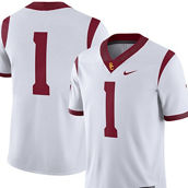 Men's Nike White USC Trojans #1 Away Game Jersey
