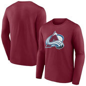 Men's Fanatics Branded Burgundy Colorado Avalanche Team Primary Logo Long Sleeve T-Shirt