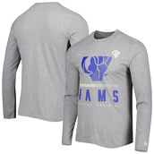 New Era Men's Heathered Gray Los Angeles Rams Combine Authentic Red Zone Long Sleeve T-Shirt