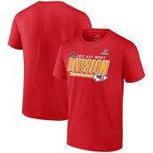 Men's Fanatics Branded Red Kansas City Chiefs 2022 AFC West Division Champions Divide & Conquer T-Shirt