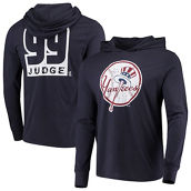 Majestic Threads Aaron Judge New York Yankees Threads Softhand Long Sleeve Player Hoodie T-Shirt - Navy