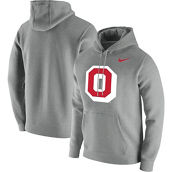 Nike Men's Heathered Gray Ohio State Buckeyes Vintage School Logo Pullover Hoodie