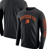 Nike Men's Black USC Trojans Arch & Logo Two-Hit Long Sleeve T-Shirt