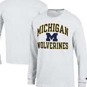 Champion Men's White Michigan Wolverines High Motor Long Sleeve T-Shirt