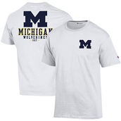Champion Men's White Michigan Wolverines Stack 2-Hit T-Shirt