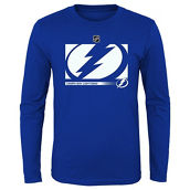 Fanatics Branded Youth Blue Tampa Bay Lightning Authentic Pro Secondary Logo Long Sleeve T-Shirt