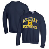 Champion Men's Navy Michigan Wolverines High Motor Pullover Sweatshirt