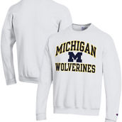 Champion Men's White Michigan Wolverines High Motor Pullover Sweatshirt