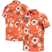 Wes & Willy Men's Orange Virginia Cavaliers Floral Button-Up Shirt