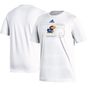 adidas Men's White Kansas Jayhawks Locker Lines Softball Fresh T-Shirt