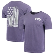 Image One Men's Purple TCU Horned Frogs Baseball Flag Comfort Colors T-Shirt