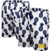 Colosseum Men's White/Navy Michigan Wolverines Pineapple Swim Shorts