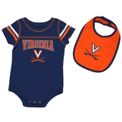Colosseum Newborn & Infant Navy/Orange Virginia Cavaliers Chocolate Two-Piece Bodysuit & Bib Set