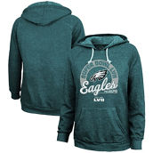 Majestic Threads Women's Threads Midnight Green Philadelphia Eagles Super Bowl LVII Extra Point Tri-Blend Pullover Hoodie