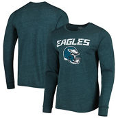 Majestic Threads Men's Threads Midnight Green Philadelphia Eagles Lockup Tri-Blend Long Sleeve T-Shirt