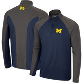 Colosseum Men's Navy/Charcoal Michigan Wolverines Two Yutes Raglan Quarter-Zip Windshirt