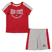 Colosseum Infant Scarlet/Heather Gray Ohio State Buckeyes Norman T-Shirt & Shorts Set