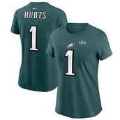 Nike Women's Jalen Hurts Midnight Green Philadelphia Eagles Super Bowl LVII Name & Number T-Shirt
