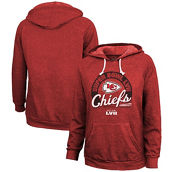 Majestic Threads Women's Threads Red Kansas City Chiefs Super Bowl LVII Extra Point Tri-Blend Pullover Hoodie