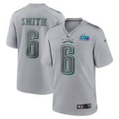 Nike Men's DeVonta Smith Gray Philadelphia Eagles Super Bowl LVII Patch Atmosphere Fashion Game Jersey