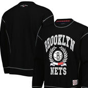 Tommy Jeans Men's Black Brooklyn Nets Peter French Terry Pullover Sweatshirt