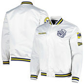 Mitchell & Ness Men's White Michigan Wolverines City Collection Satin Full-Snap Jacket
